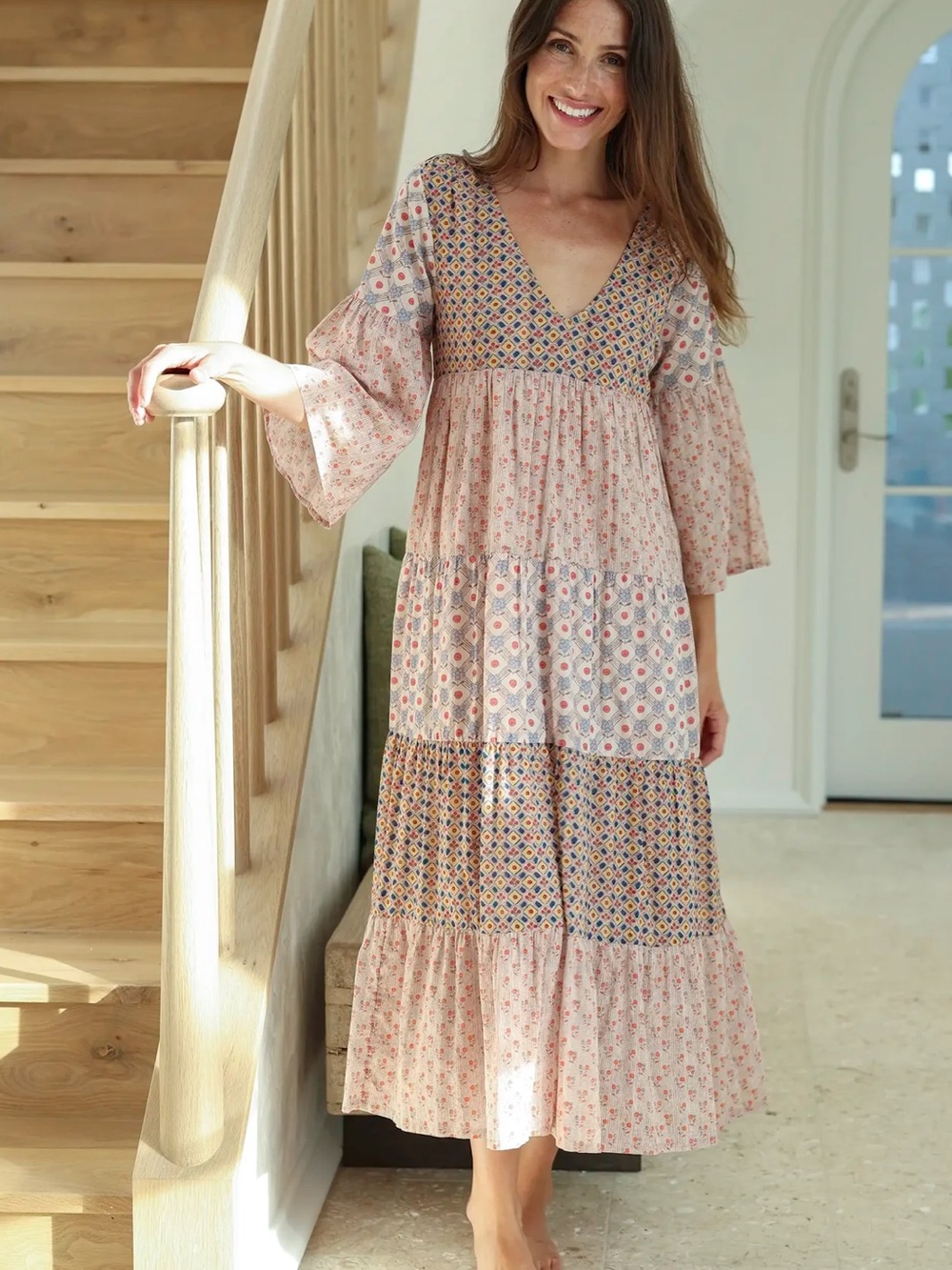 Natural Life Charlotte Cotton Midi Dress Wildflower Wonder Size Small